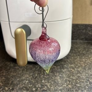 Vintage Avalon Glass Teardrop Ornament